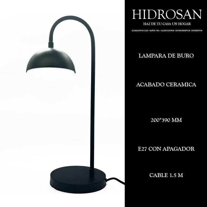 LAMPARA DE BURO METALICO NEGRO MATE Y CR