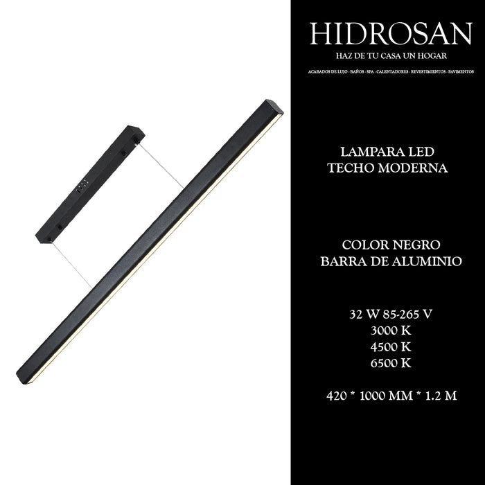 LAMPARA LED COLGANTE DE TECHO BARRA ALUM