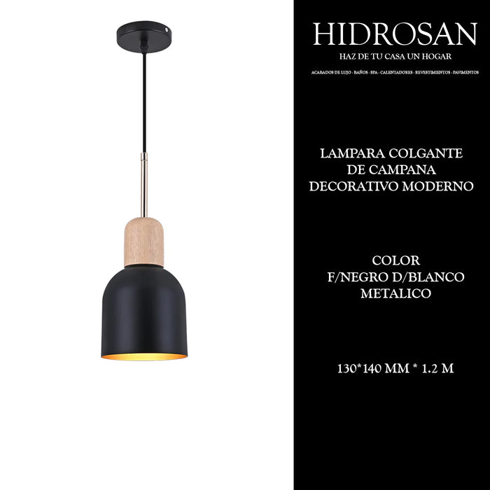 LAMPARA COLGANTE CAMPANA BLANCO DECORATI