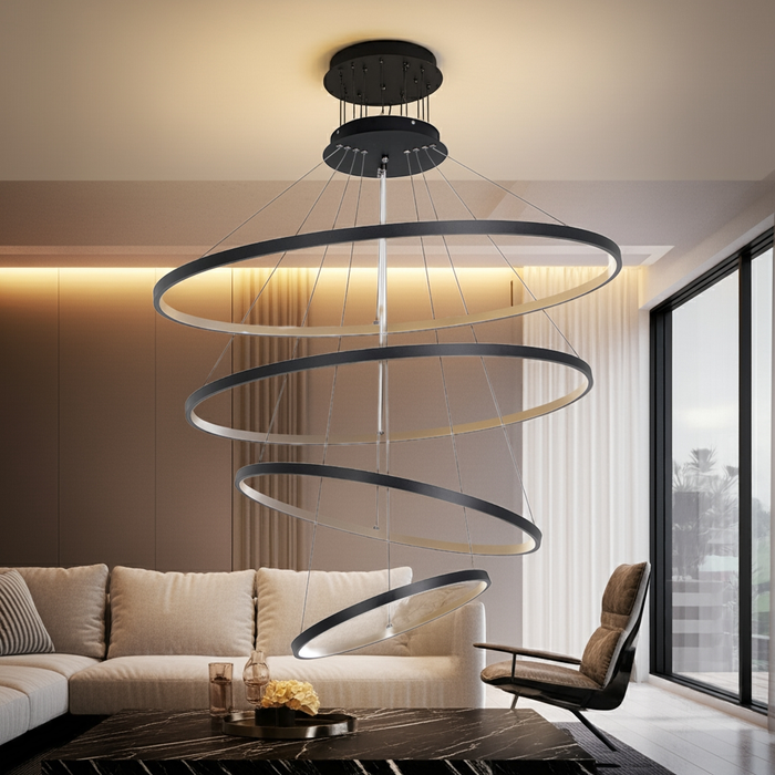 LAMPARA COLGANTE DE TECHO 4 AROS LED TRE