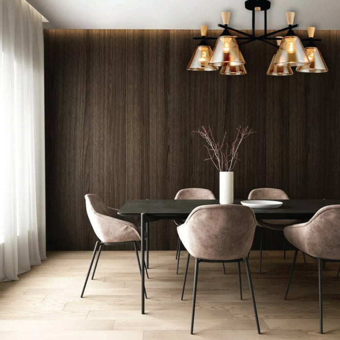 CANDELABRO DE TECHO
6 ESFERAS GRIS CROMO