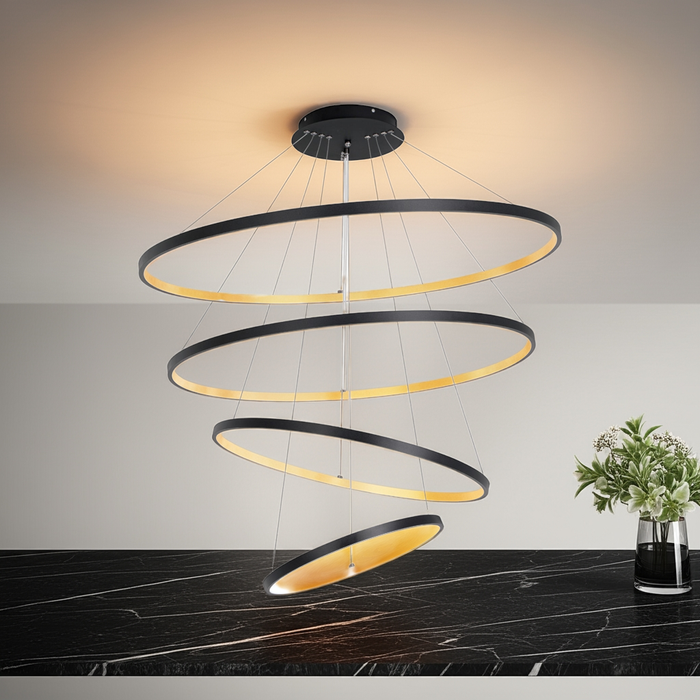 LAMPARA COLGANTE DE TECHO 4 AROS LED TRE