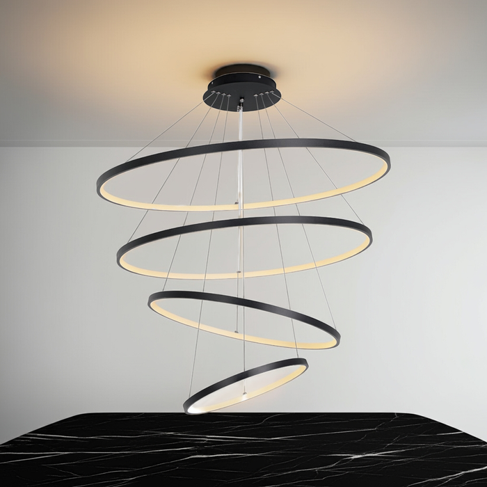 LAMPARA COLGANTE DE TECHO 4 AROS LED TRE