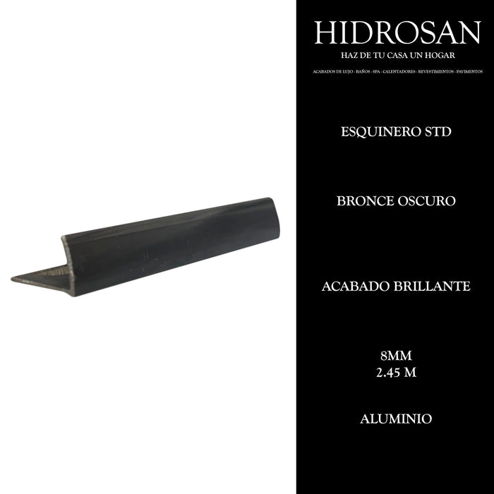 ESQUINERO STD 8MM 13 2.45 ALUMINIO BRONC
