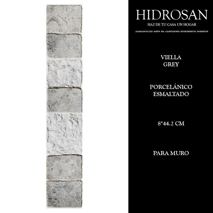 VIELLA GREY PORCELANICO 8X44.2 0.85 CJA