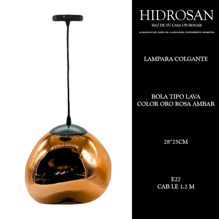 LAMPARA COLGANTE BOLA TIPO LAVA DECORATI