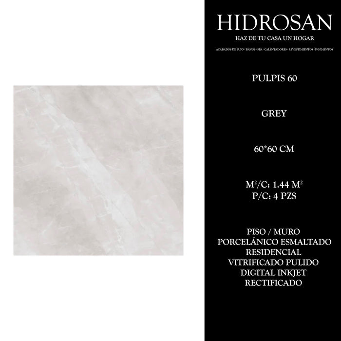 PULPIS 60 PE VP R DI 60X60 GREY 1.44 CJA