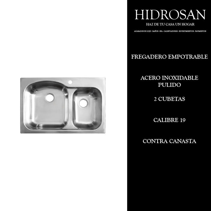FREGADERO DUAL MOUNT 33.22 2C 9" MA