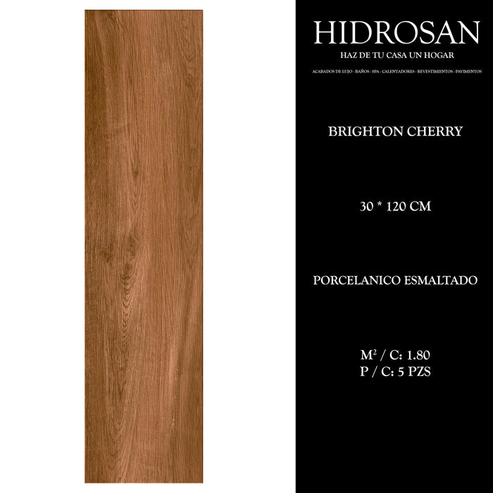 BRIGHTON CHERRY 30x120 PORC ESMALTADO MA