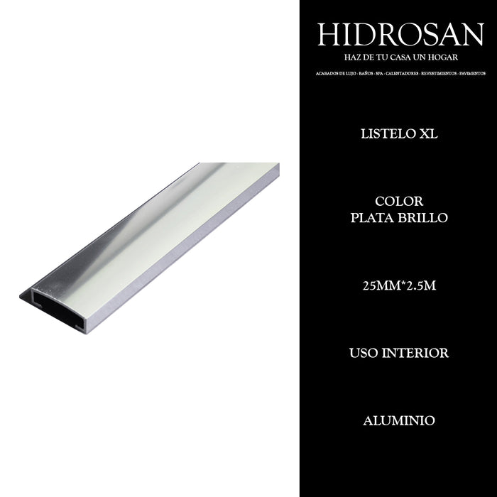LISTELOS XL  25MMX2.5ML PZA  PLATA BRILL