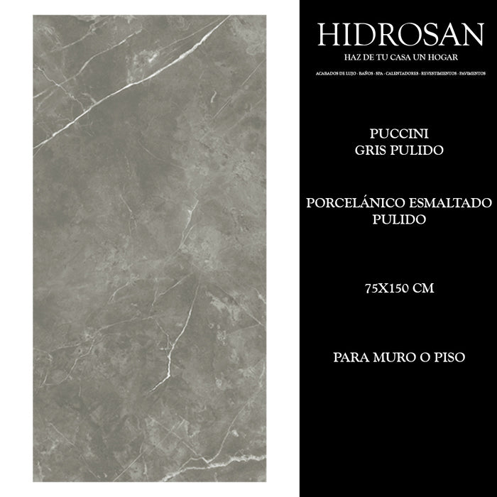 PUCCINI GRIS PORC PULIDO 75X150 1.13 CJA