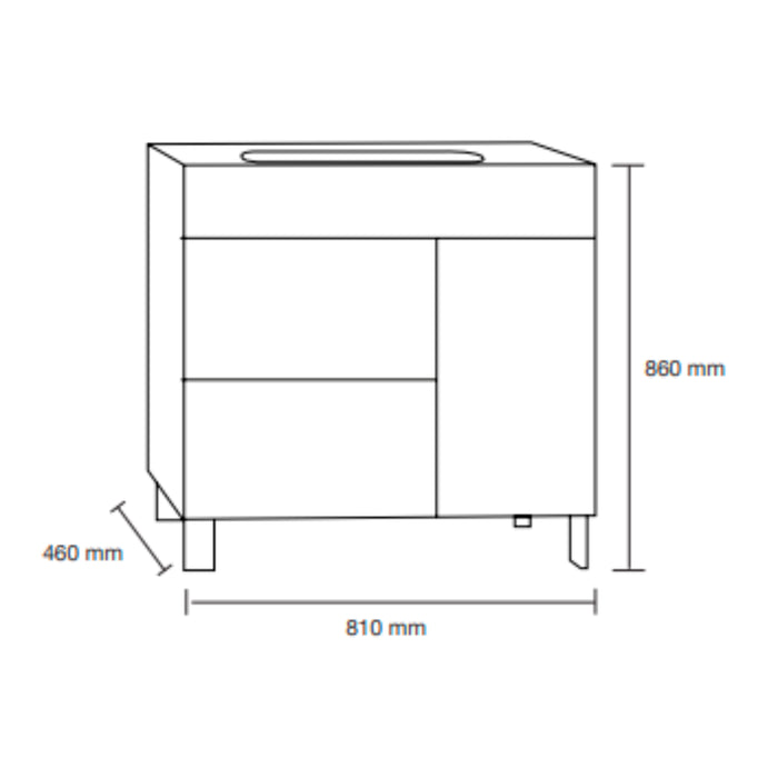 LERIDA 80 TOCADOR S/ESP C/LAV 810X860X46