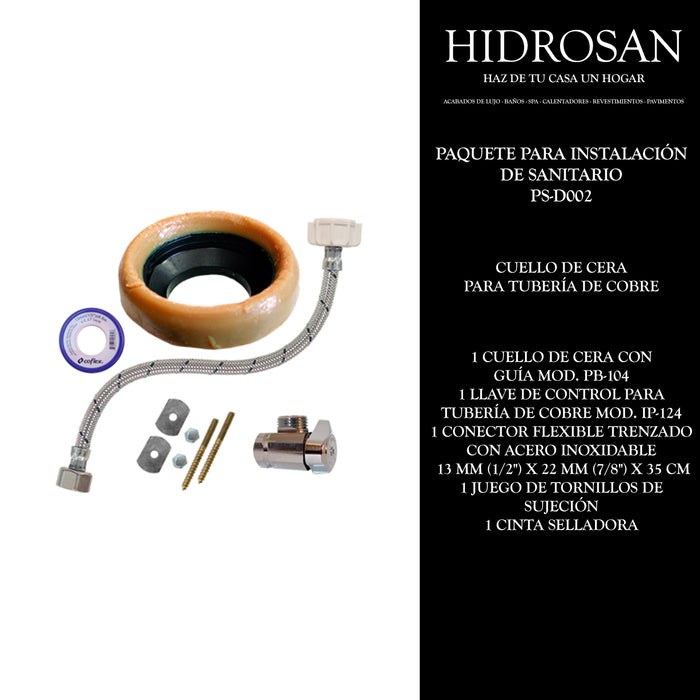PAQ. INSTALACION SANITARIO PS-D002 PZA C