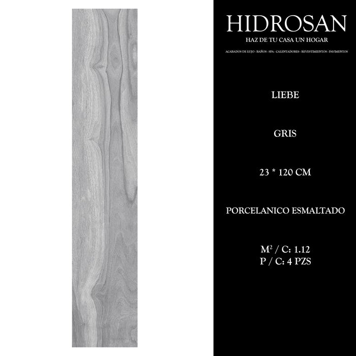 LIEBE GRIS 23x120 PORC ESM 1.12 CJA 4P A