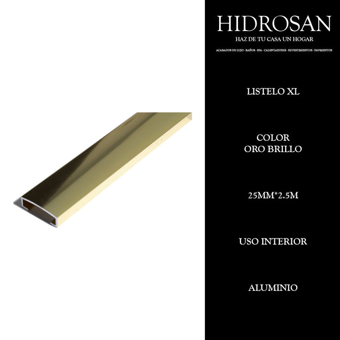 LISTELOS XL  25MMX2.5ML PZA  ORO BRILLO