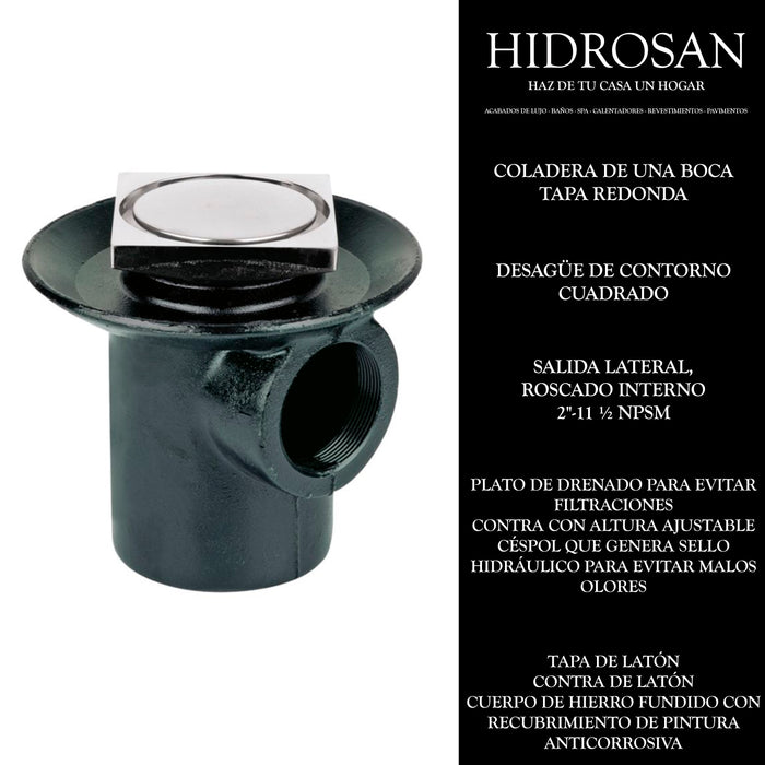 COLADERA LISA CUADRADA 1 BOCA