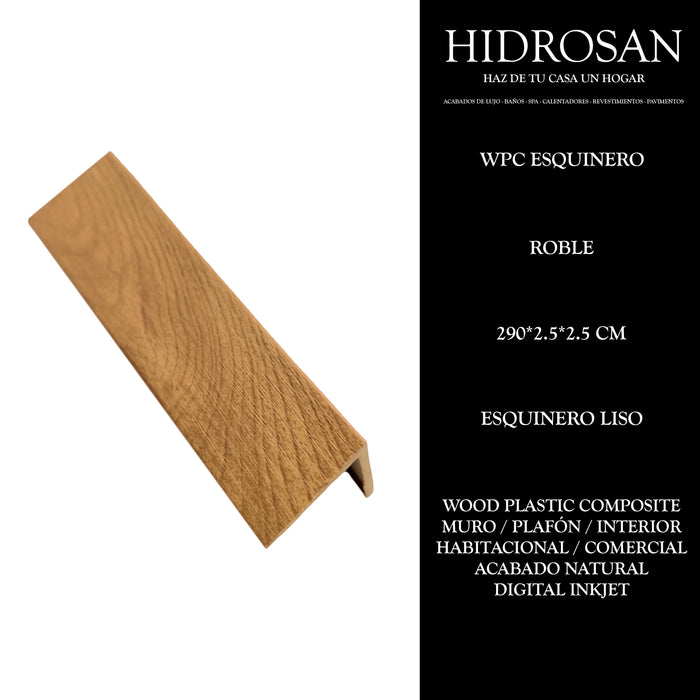 ESQUINERO PARA WPC 290*2.5*2.5 ROBLE PZA