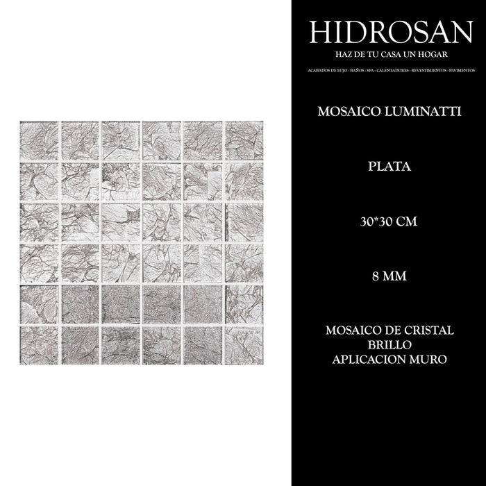 LUMINATTI DEC Mixto 8MM 30X30 PLATA PZA