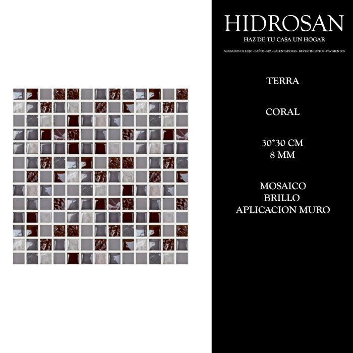 TERRA III DEC Mixto 8MM 30X30 CORAL PZA