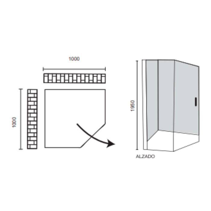 DIAMANTE FRAME CANCEL 1000X1000X1950 PZ