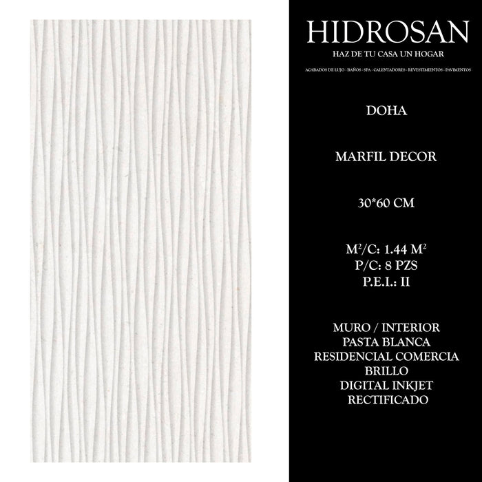 DOHA DECOR PB R DI 30X60 MARFIL 1.44 CJA