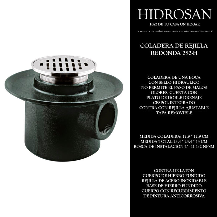 COLADERA DE REJILLA REDONDA UNA BOCA. AC