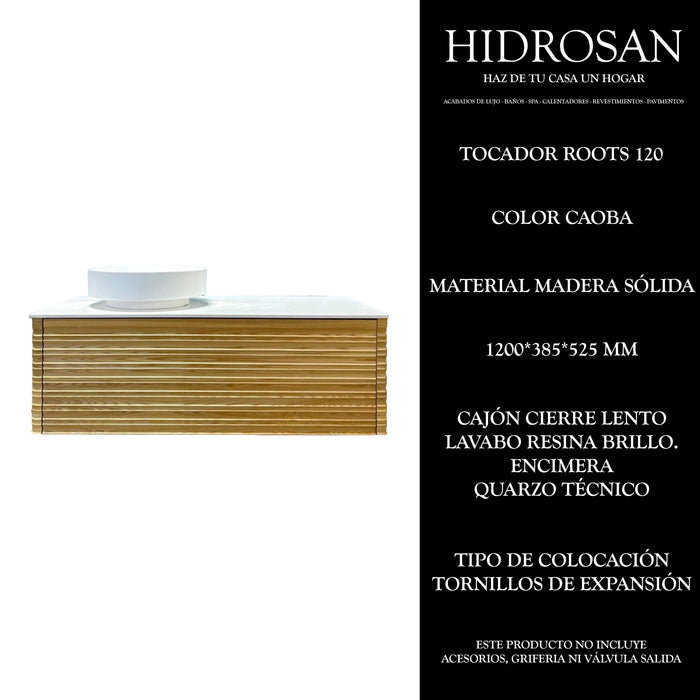 ROOTS 120 TOCADOR INCLUYE LAVABO 1200X38