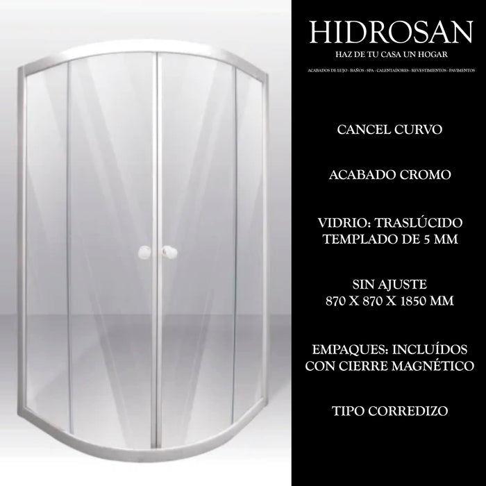 CURVO TS623SB CANC ESQ 5MM 870X870X1850
