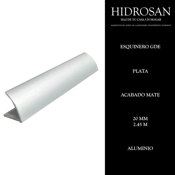 ESQUINERO GDE 20MM 18 2.45 ALUMINIO PLAT