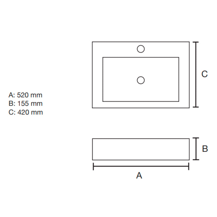 MACAU RECTANGULAR 520X155X420 PZ CST