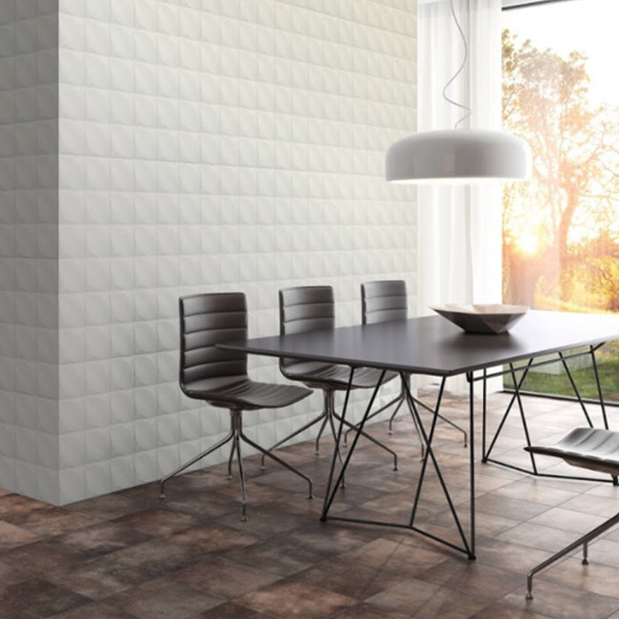 HOJA MATE RELIEVE 15x15 PZA  BLANCO Tile