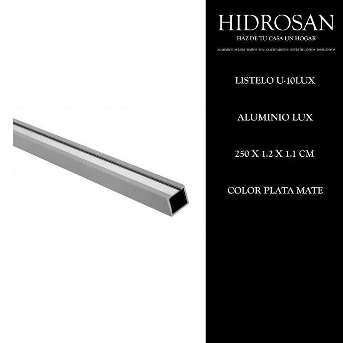 LISTELO U-10LUX 2.5 PLATA MT/Cb PZA CST