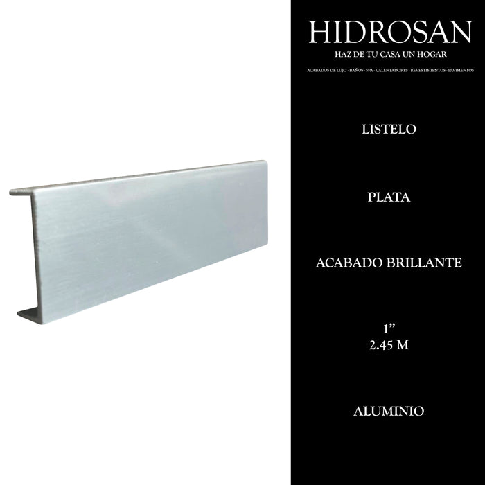 LISTELO 1" 28 2.45 ALUMINIO PLATA BTE