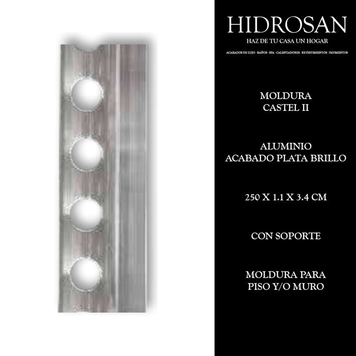 MOLDURA C/SOP CASTEL II 2.5ML ALUMINIO P