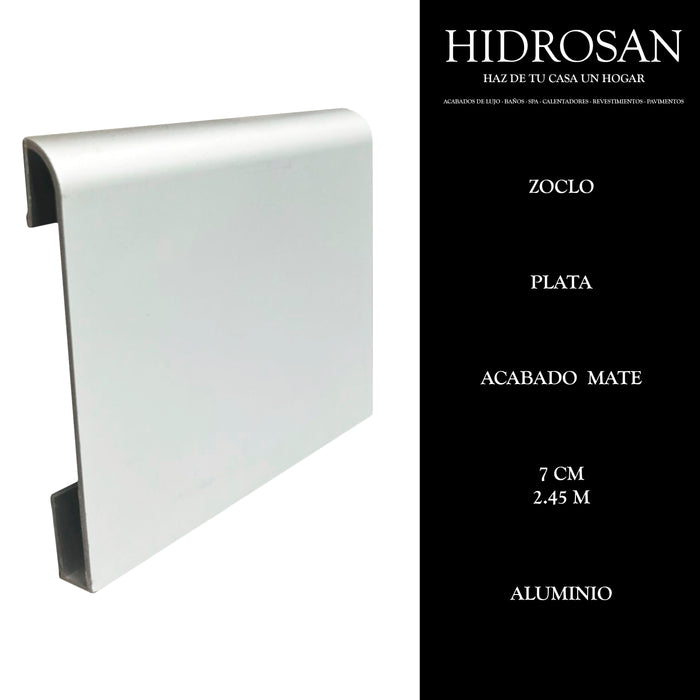 ZOCLO 7CM 20 2.45 ALUMINIO PLATA MT