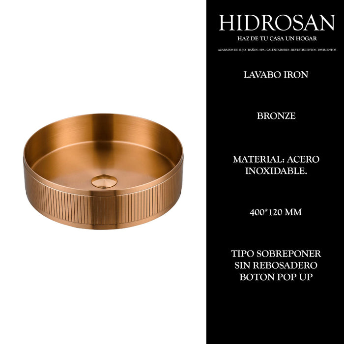 IRON BRONZE LAVABO CERAMICA 400X120 PZ C
