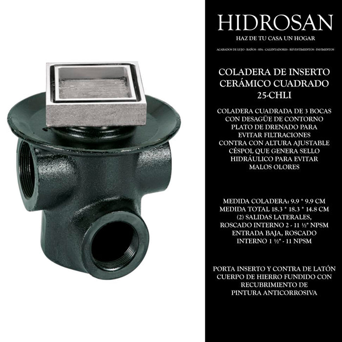 COLADERA DE CONTORNO CUADRADA PARA INSER