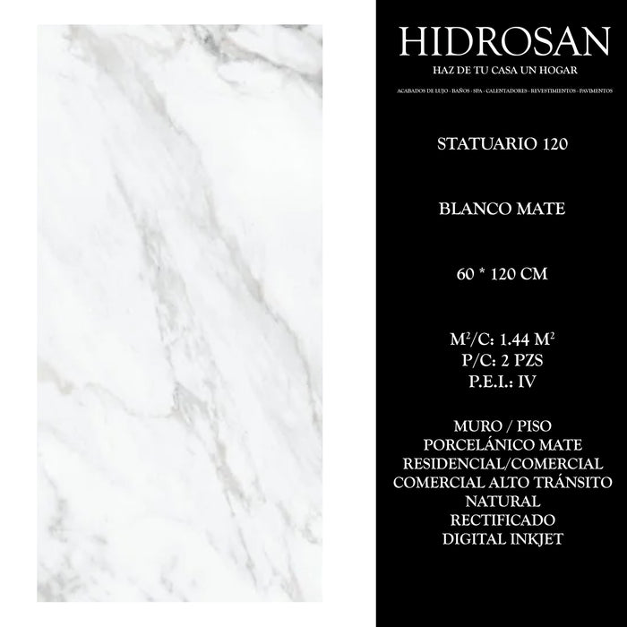 STATUARIO 120 PE N R DI(IN 60X120 MATE 1