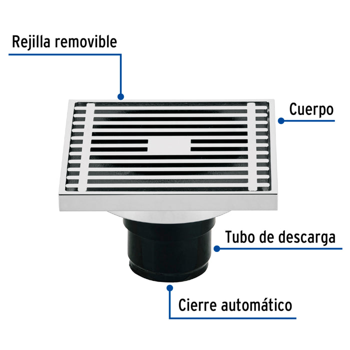 RS-801 Resumidero cuadrado de latón 4' x