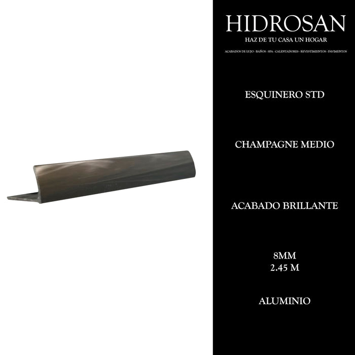 ESQUINERO STD 8MM 17 2.45 ALUMINIO CHAMP