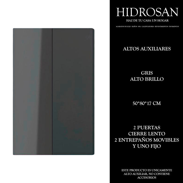 ALTOS AUXILIARES GRIS ALTO BRILLO 50X80X17