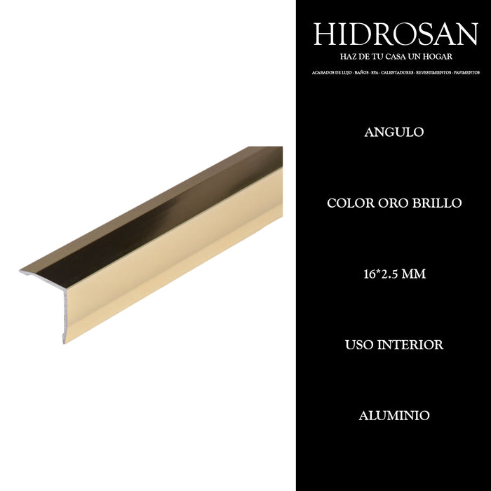 ANGULO  16MMX2.5ML PZA  ORO BRILLO Tiles