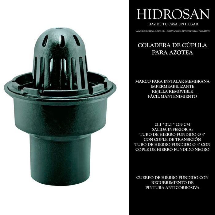 COLADERA DE CUPULA PARA AZOTEA CONEXION