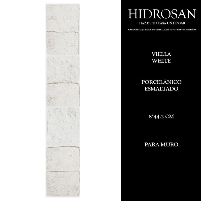 VIELLA WHITE PORCELANICO 8X44.2 0.85 CJA