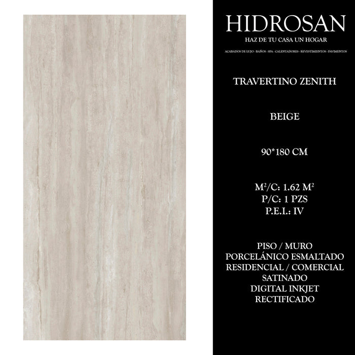 TRAVERTINO ZENITH PB 90X180 BEIGE 1.62 C