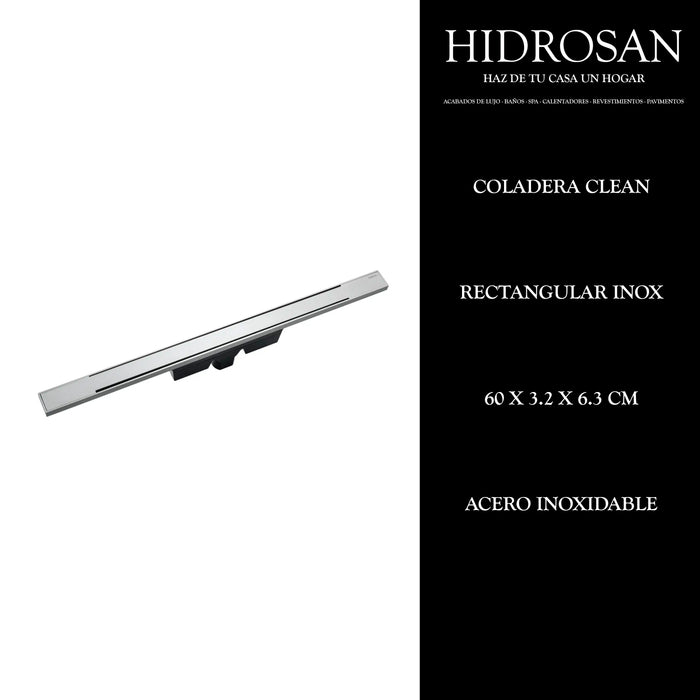 COLADERA KLIN RECTANGULAR 10X60 INOX 90.