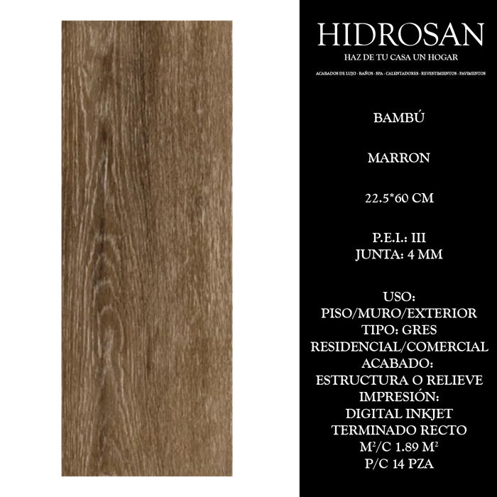 BAMBU MARRON G N TR AT DI(MX 22.5X60 14P