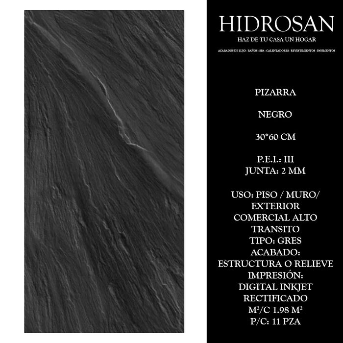 PIZARRA NEGRO G N TR AT DI(MX 30X60 11P