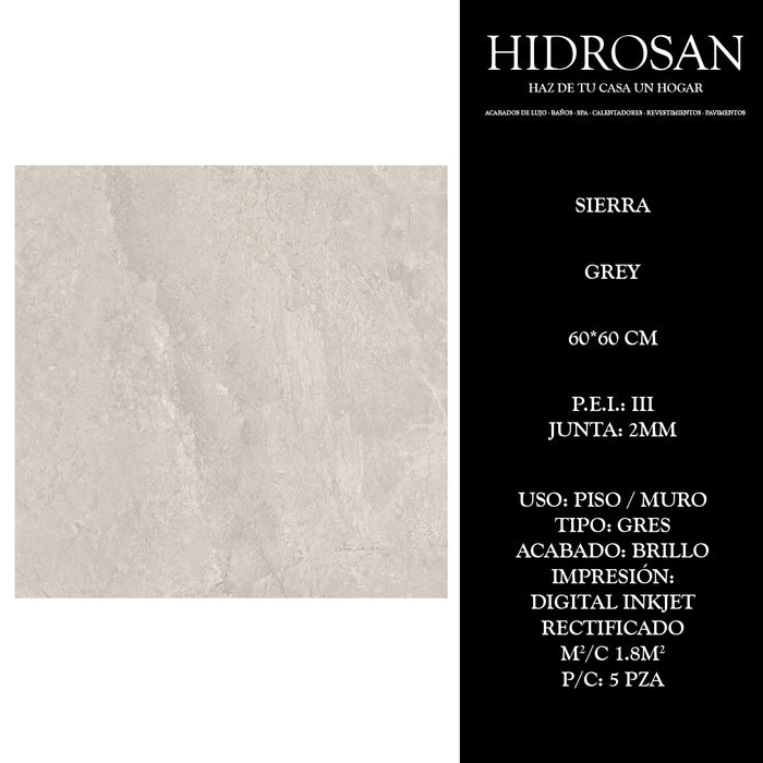 SIERRA GREY G N TR AT DI(MX 60X60 5P 1.8