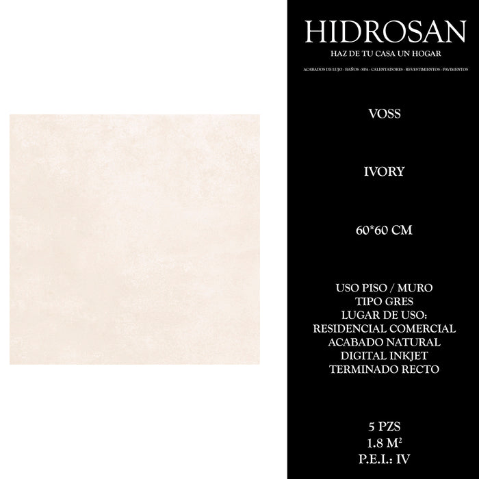 VOSS IVORY GRES REC 60X60 5P 1.80 CJA CN